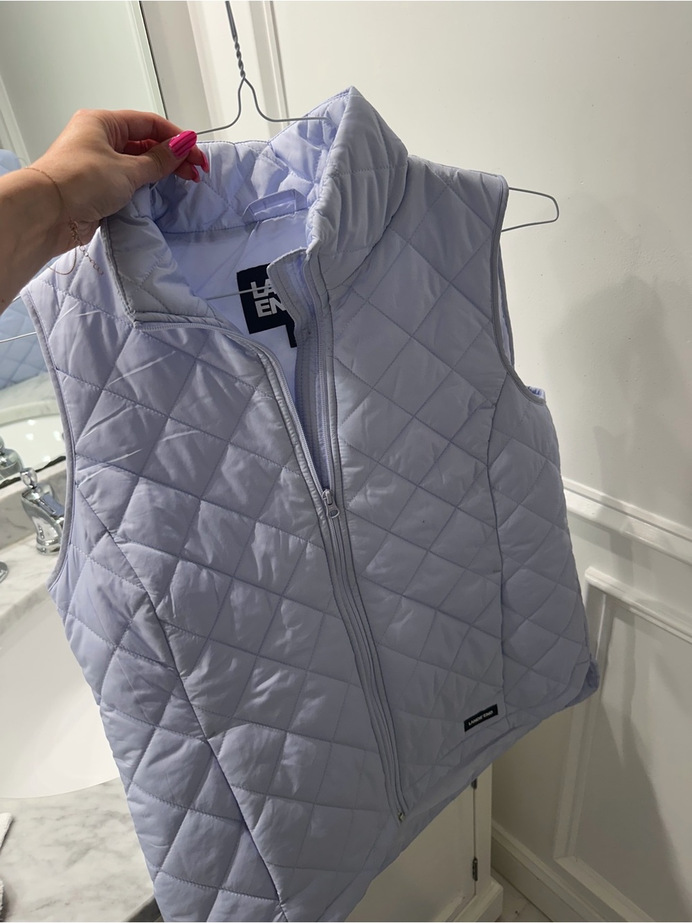 Lands' End Light Lavender Quilted Vest Size S - Picture 7 of 7